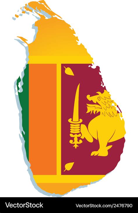OnlineLabels Clip Art Sri Lanka Map Flag
