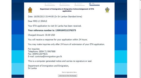 sri lanka visa official website