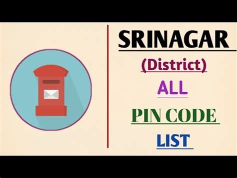 srinagar area pin code list