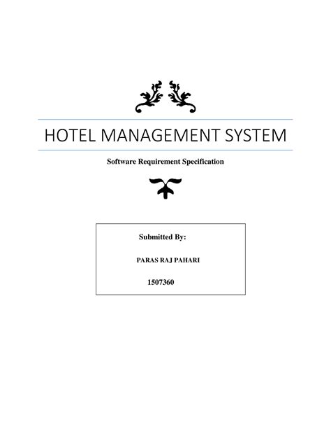 srs hotel management system