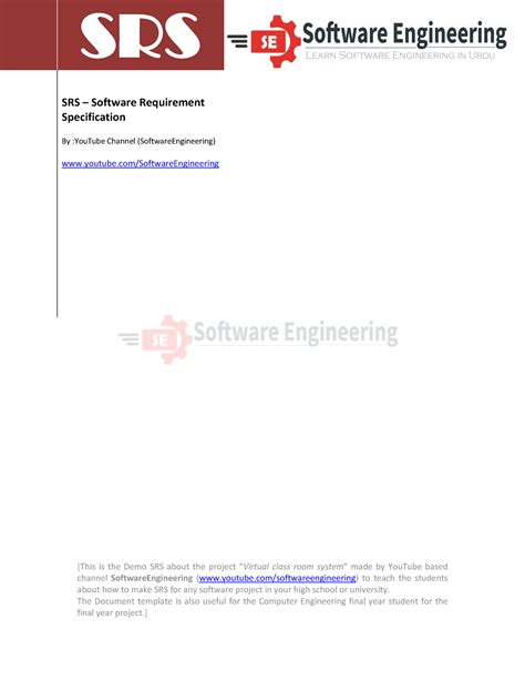 srs in software engineering project