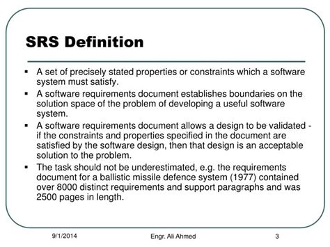srs meaning in system analysis and design