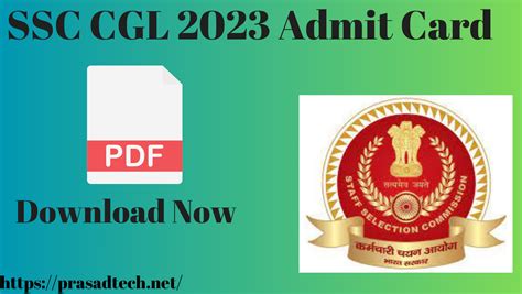 ssc cgl admit card 2023 official website