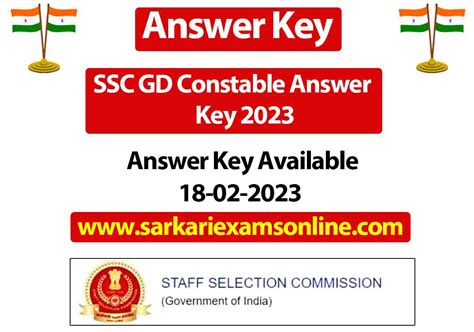 ssc gd answer key 2023 sarkari result 2021