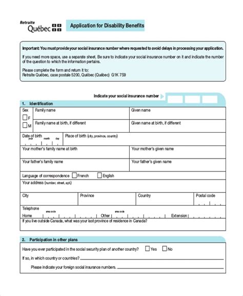 Ssi Disability Application Md Printable
