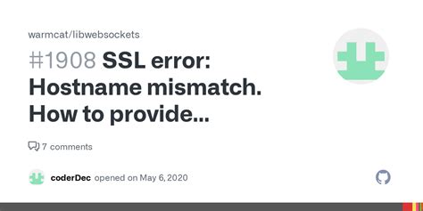 ssl error hostname mismatch