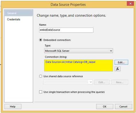 ssrs oracle data source connection string example