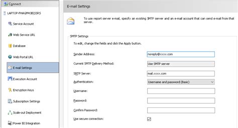 ssrs report email configuration