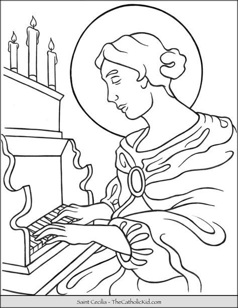 Saint Cecilia Coloring Page Coloring Pages