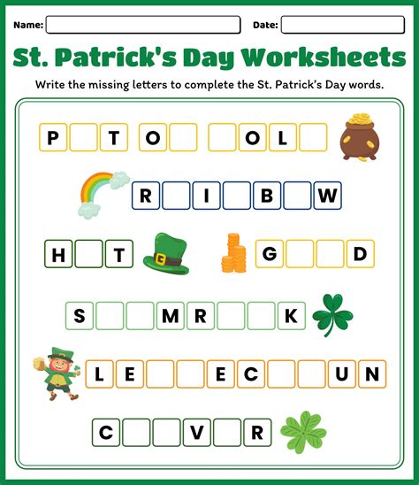 St Patrick's Day Printable Worksheets