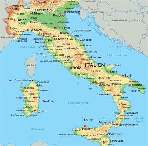 Städer Italien Karta Europa Karta