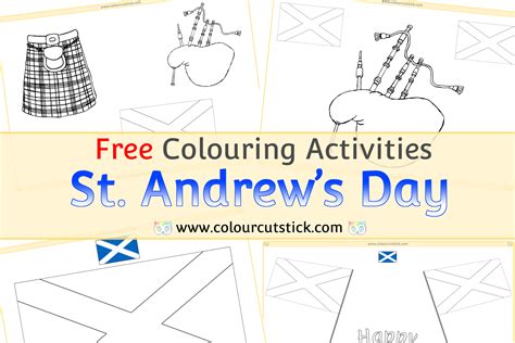 st andrew's day colouring sheets