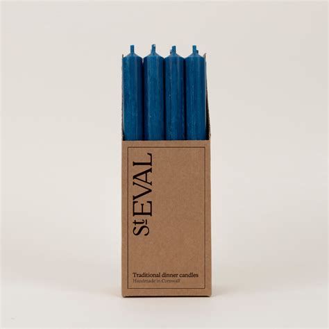 St Eval Blue Dinner Candles