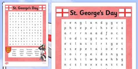 st george's day word search