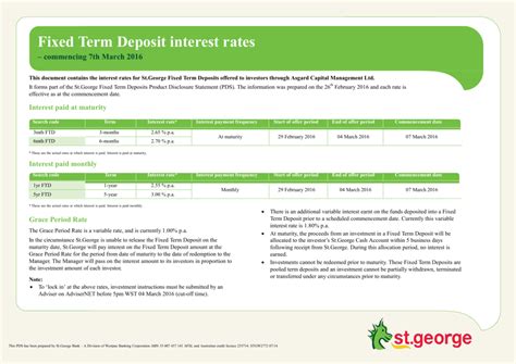 st george bank term deposit rates