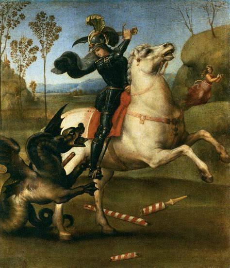 st george fighting the dragon painting