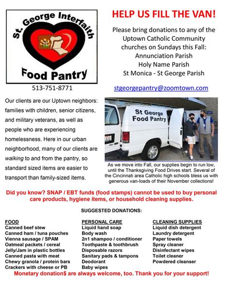 st george food bank donations