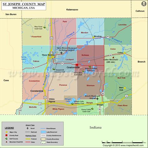 St Joseph County Township Map
