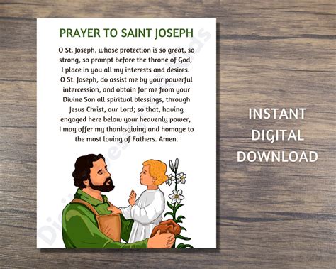 St Joseph Printable Prayer