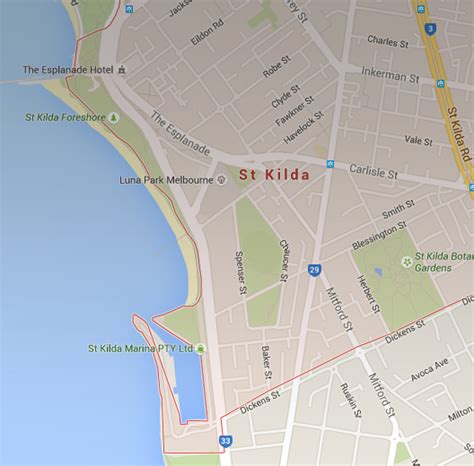 st kilda east map