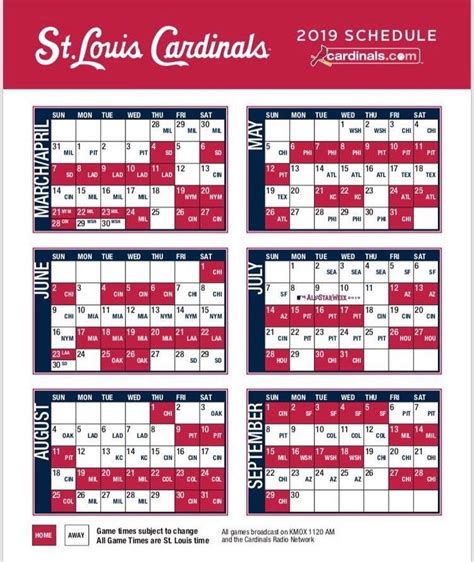 st louis cardinals printable schedule 2021