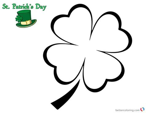 St Patricks Day Four Leaf Clover Printable