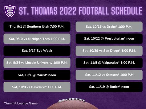 st thomas college football schedule