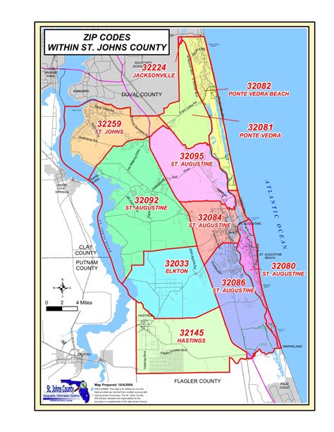 St. Johns Zip Code Map Printable