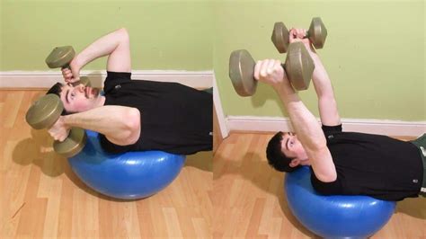 Stability Ball Dumbbell Skull Crushers