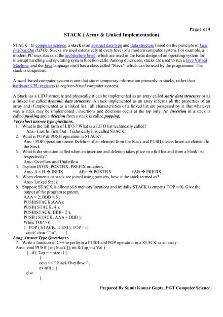 stack and queue in data structure notes pdf