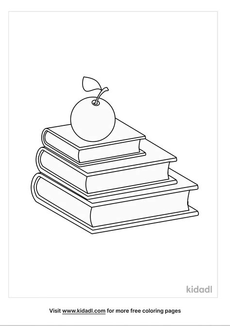 Stack Of Books Coloring Page