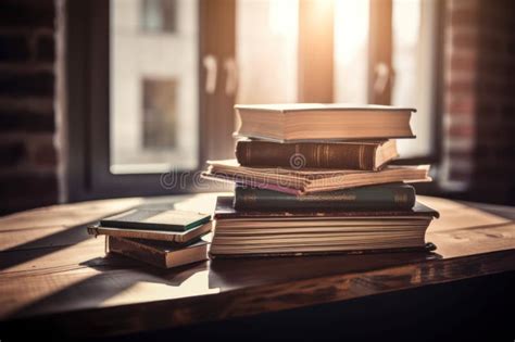 stack of books on a table