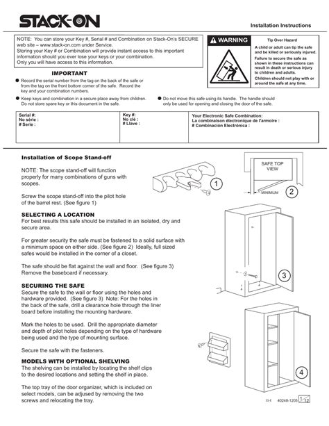STACKON PC900B SAFE INSTRUCTIONS MANUAL ManualsLib