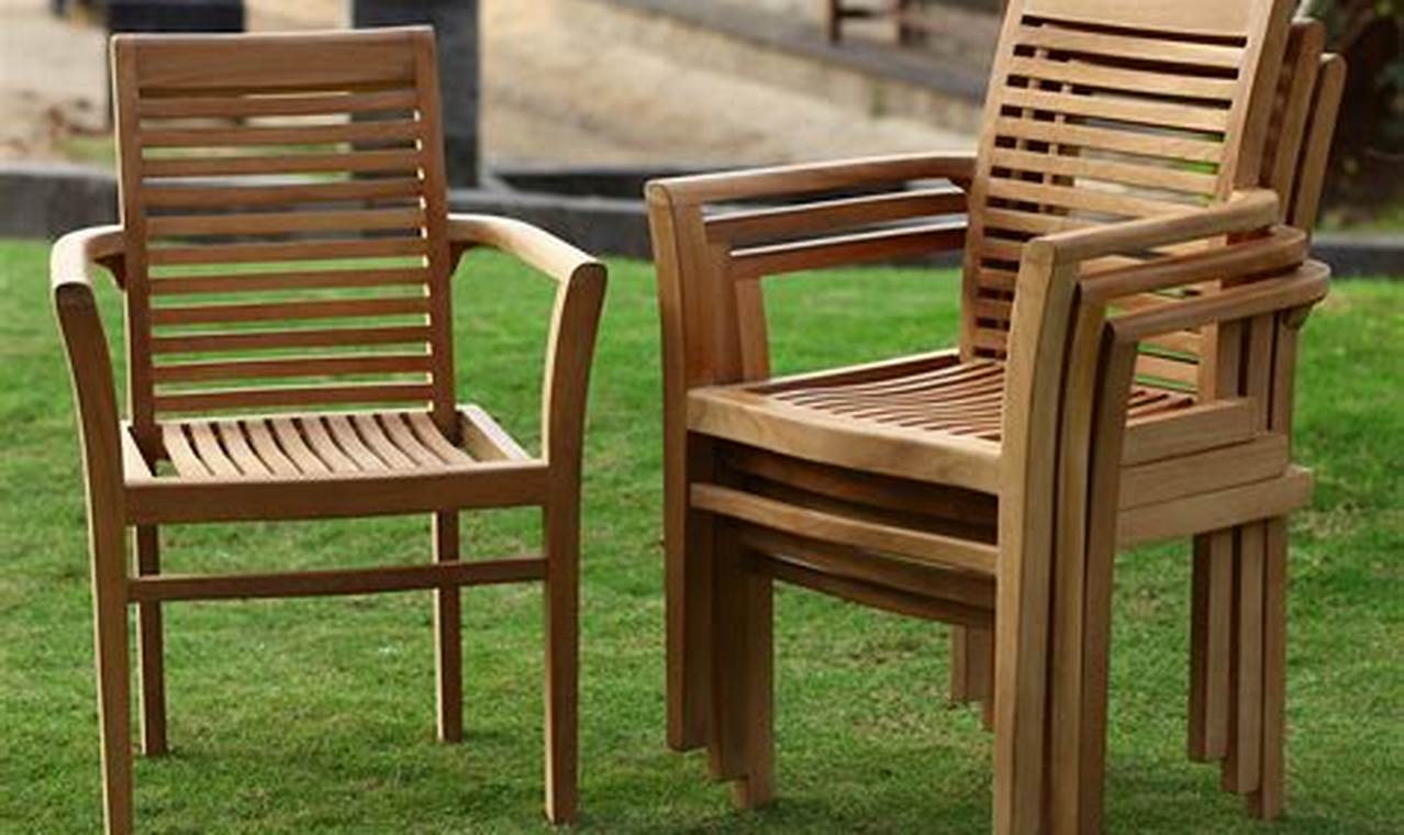 stackable teak chairs