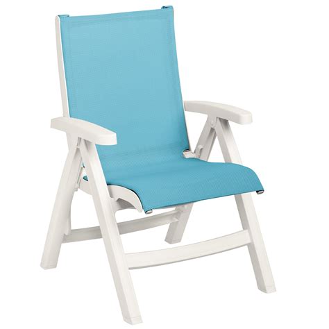 Stackable Sling Chair Aqua/White