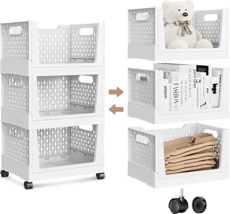 Stackable Storage Bins For Shelves