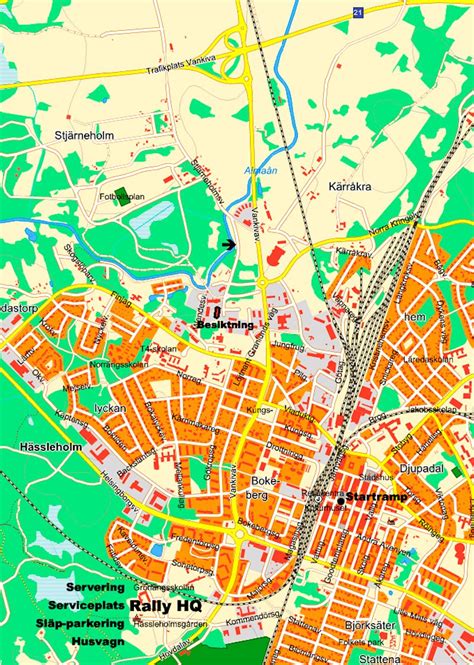 Stadskarta över Tidaholm Handritade stadskartor och posters
