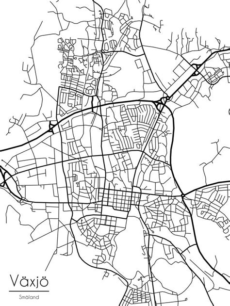 Stadskarta över Vikingstad Handritade stadskartor och posters