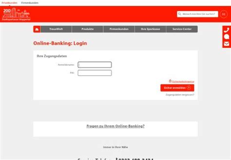 stadtsparkasse wuppertal online banking login