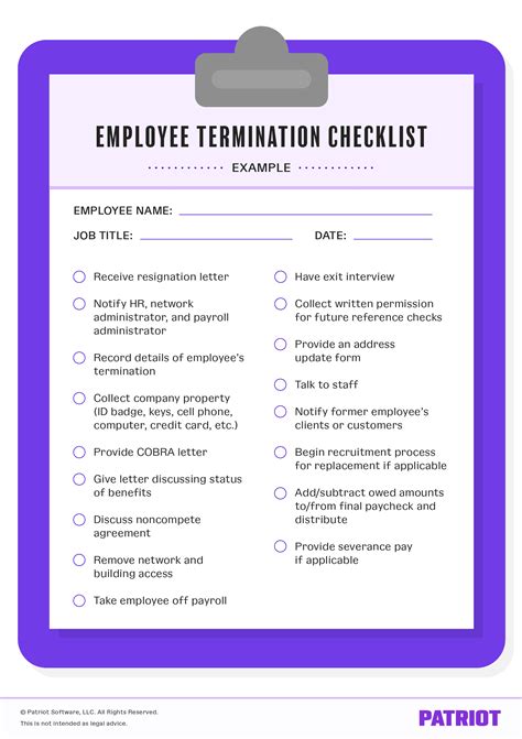 staff termination checklist