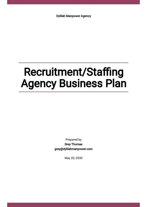 staffing in a business plan template