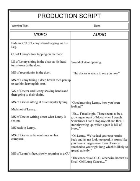 Stages Of Video Production Script