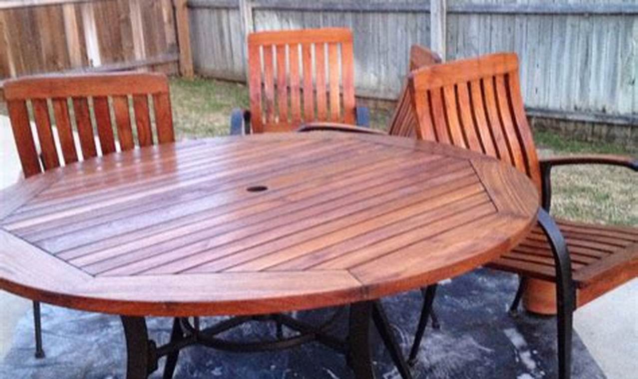 stained teak furniture