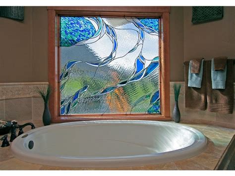 Stained Glass Bathroom Window Insert