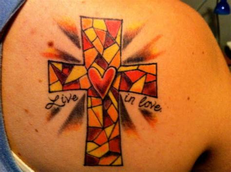 The Best Stained Glass Cross Tattoo Designs 2023