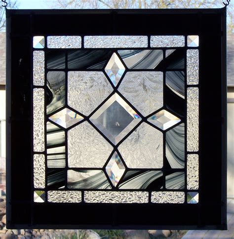 stained glass window black and white