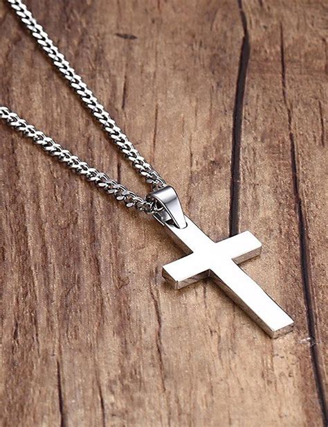 stainless steel cross and chain