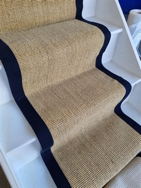 Stair Runner With Blue Border