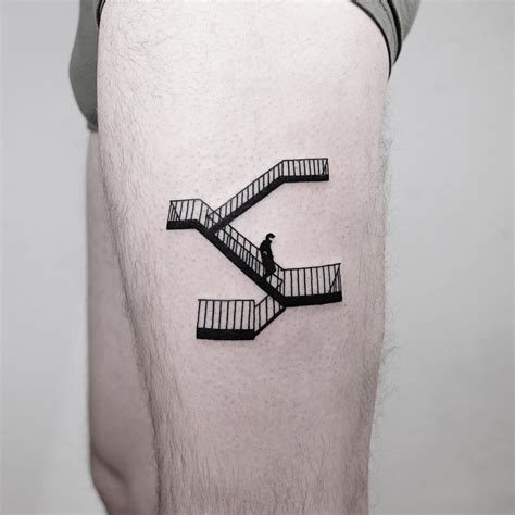 Cool Staircase Tattoo Design 2023