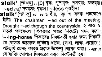 stalked meaning in bengali